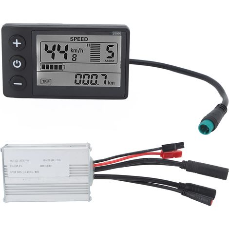 Contrôleur de vélo avec panneau S866 36V 48V 17A 250W 350W, boîtier métallique étanche, kit de conversion pour vélos électriques à monter soi-même (1/5)