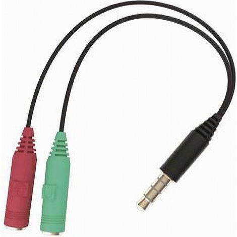 MaxTech - Adattatore Cavo Aux 3.5mm Maschio A 2x Aux Microfono Femmina Audio Maxtech Aux-2f - (1/4)