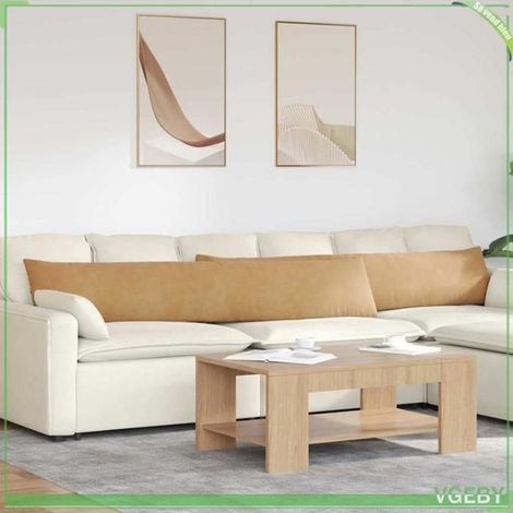Coussins de canapé (paire) - FAFEISY - 42013893 - 200 x 40 cm - Velours côtelé marron - Déhoussables (1/5)
