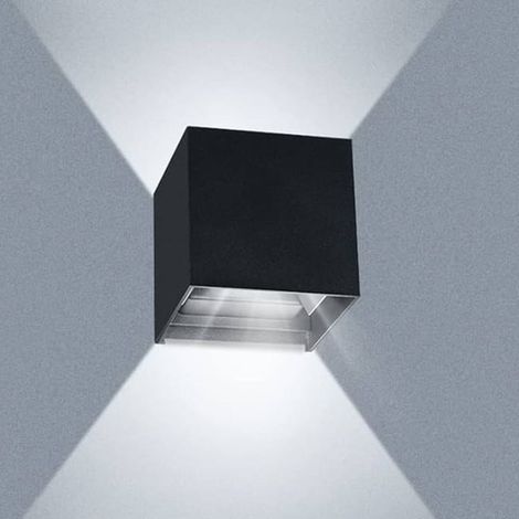 Applique murale LED 12W étanche IP65, aluminium, angle réglable, lumière blanche 6500K – Noir