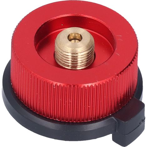 Raccord de conversion pour cartouche longue à brûleur extérieur, adaptateur longue à bouteille plate, en cuivre avec fonction auto-obturante, rouge, lot de 2 (1/5)