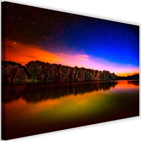 Tableau sur toile Coucher de soleil sur le lac 60x40 (1/5)