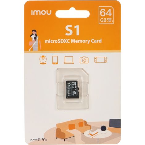 MicroSD Card Imou ST2-64-S1 64 Go vitesse 95 Mo s