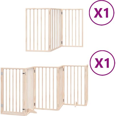 Maison Exclusive - Cancello per Cani con Porta Pieghevole 9 Pannelli 450 cm Pioppo