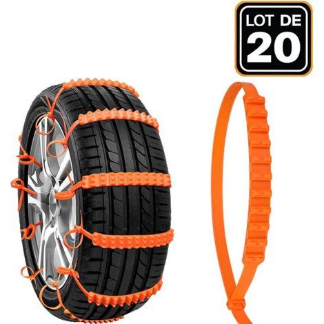 Ciel-Chaînes à neige 20 pièces – Antidérapantes en nylon – Installation rapide – Pour voitures, SUV et camions – Taille ajustable 86cm x 2cm - 86cm2cm