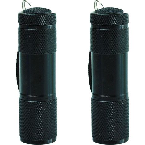 Mini lampe torche à revêtement en caoutchouc avec bandoulière, portable, idéale pour le camping et la randonnée, noire.2Article (1/5)