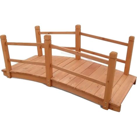 Gartenbrücke, langlebiges Holz, klassisches Bogen-Design, Braun (1/2)