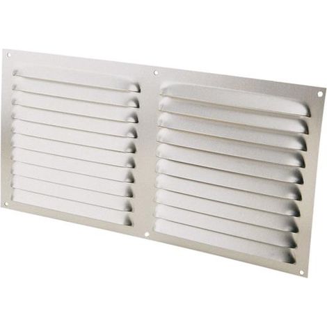 Rejilla ventilación sin pestañas - 10 x 20 cm / Blanca