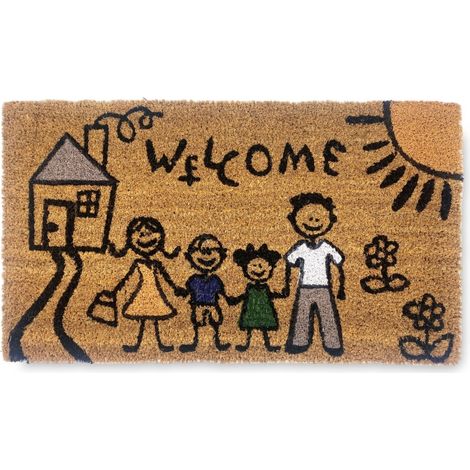 TAPPETO Zerbino in cocco Naturale La Allegra Famiglia (1/5)