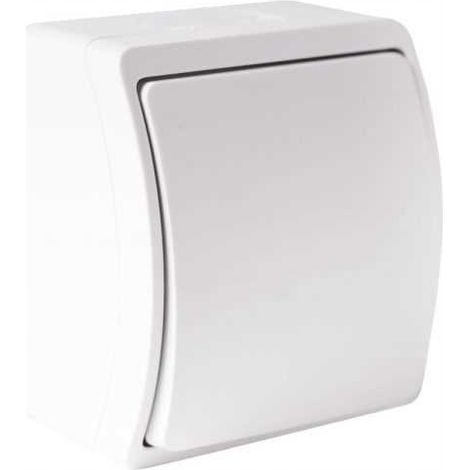 Einzelner Aufputzschalter 10A IP44 weiß 151-01 DV 5706 (1/2)