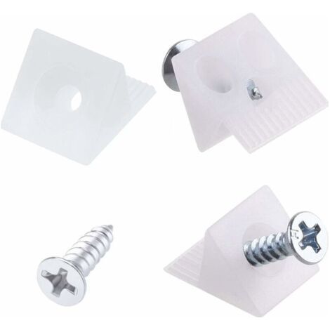 100 Pieces Drawer Reinforcement Connector, Drawer Bottom Repairer Small Drawer Repair Wedges, Fixings with Screws for Repairing Sagging Furniture Shelves (1/3)