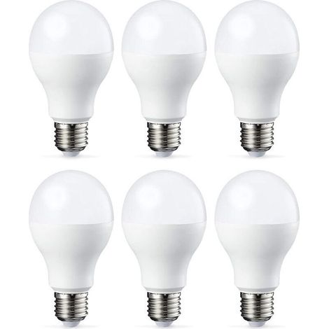 Lot de 6 ampoules LED Culot à vis E27 18 W (équivalent 180 W) Blanc froid Intensité non variable (1/3)