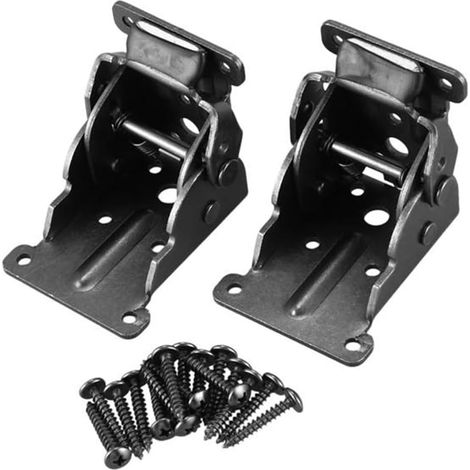 2 Pièces Support D'Extension de Verrouillage Charnières Autobloquantes Pliables avec Vis pour Pieds de Lit de Table (1/5)