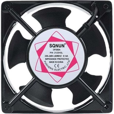Ventilateur Axial Universel Pour Boîte Cheminée Haute Température Pales Métal Silencieux 120x120x38mm