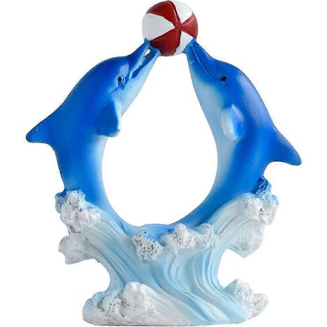 Statuette de dauphin, figurine en résine, sculpture d'animal marin, décoration de bureau ou de maison, ornement de gâteau, collection pour bureau ou ferme.-Style B (1/5)