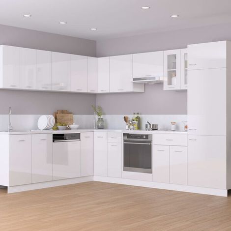 Meuble de Rangement Suspendu Lyon, Placard Mural en Bois d'Ingénierie, Blanc Brillant, 50 x 31 x 60 cm, pour Salle de Bain ou Cuisine (1/5)