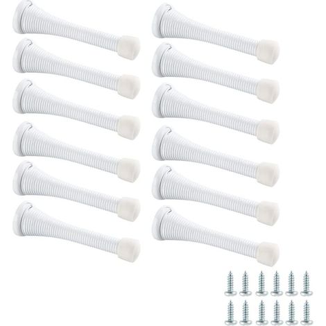 12pcs, with screws, white, spring door stop, anti-pinch manual door stop for child safety upper door, (1/5)
