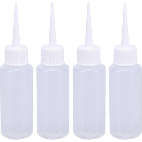 Lot de 4 flacons souples en plastique de 50 ml pour colle liquide (blanc)-13.50X3.20X0.50CM-White