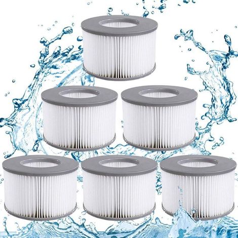 Filtres de jacuzzi pour piscines, Pack de 8 cartouches filtrantes de remplacement pour piscine gonflable et jacuzzi de la marque Mspa (1/4)