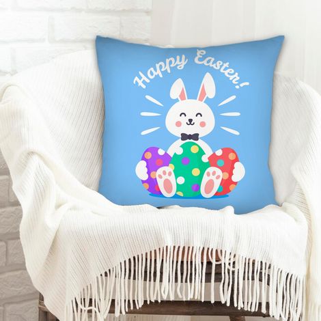 Housse de coussin 45x45 cm carrée fermeture à glissière pour décoration de Pâques pour la maison et la chambre (1/5)