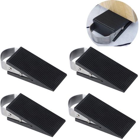 4-teiliges Set Schwarze Türstopper und Fingerschutzpolster aus Gummi für Kindersicherheit an Türen und Schränken (1/5)