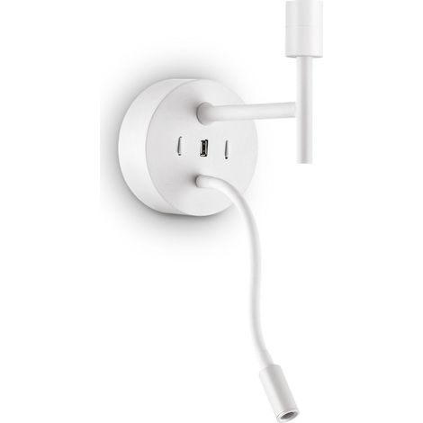 Ideal Lux SET UP Applique + Liseuse Blanc Sans Abat-jour 3000K