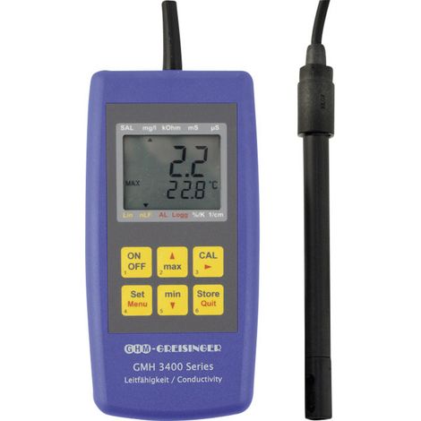 Greisinger GMH 3431 Kombi-Messgerät  Gelöste Teilchen (TDS), Leitfähigkeit, Salinität, Temperatur