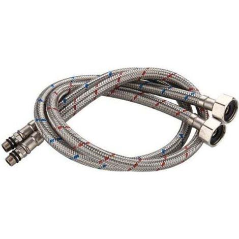 Tuyau de Raccordement Flexible Robinet en Acier Inoxydable pour Eau Chaude et Froide Mitigeur Robinet de Evier Cuisine 60cm (1/5)