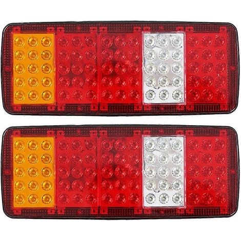 Lot de 2 feux arrière LED 24 V pour voiture, camion, camping-car, remorque, feu stop, clignotant (1/5)