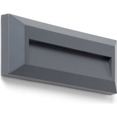 Baliza Exterior LED 2W Superficie Pared Rectangular Negro Élide 2700K Blanco Cálido