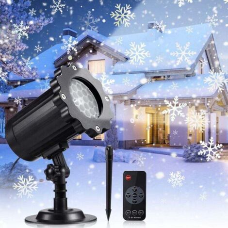 Pair LED-Projektor mit Weihnachtsschneeflocken-Effekt für den Innen- und Außenbereich, LED-Projektionslampe mit Schneeflockeneffekt, kabelloser Fernbedienung und Timerfunktion, IP65 wasserdicht (Schut