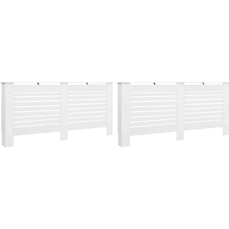 vidaXL Cubiertas para radiador 2 unidades MDF blanco 172x19x81,5 cm (1/2)