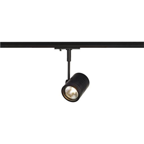 SLV – Lampe sur rail GU10 orientable 230V – Spot noir max. 50W – Adaptateur inclus – 143440 (1/3)