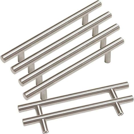 10pcs Barre En T Poignes 1296150mm Boutons Avec Vis Armoire Tiroir Porte Acier Inoxydable Cuisine Meuble (1/3)