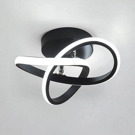 COMELY LED Ceiling Light, 22W Ceiling Lamp Modern Black Acrylic LED Ceiling Lamp for Hallway Balcony Staircase, Diameter 24cm, Dimmable 3000K / 4000K / 6000K