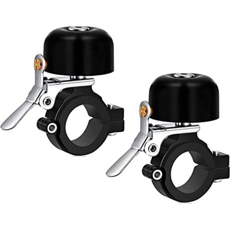 Sonnette de vélo, sonnette classique en laiton pour guidons de 22 à 28 mm de diamètre, sonnette pour vélo de route et VTT, accessoire de vélo pour (1/5)