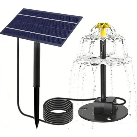 Fontaine solaire 2,8W – Pompe démontable DIY pour bain d’oiseaux, décoration de jardin et mangeoire extérieure (1/5)