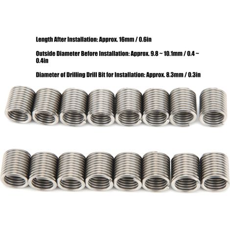 50 Pièces Raccords Filetés Mâle Femelle Réducteurs Écrous de Réparation Outil Acier Inoxydable Fixation M8x1.25x2D (1/5)
