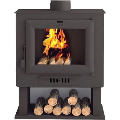 Fm Calefaccion – Poêle à bois FIREMATIC Chicago 11.2 kW – Puissance 11.2 kW – Volume de chauffe 305 m3 – Évacuation des fumées supérieure – Longueur max bûche 55 cm