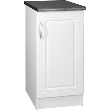 Tendencio – Meuble bas de cuisine 30 cm – 1 porte – Étagère intégrée – Blanc – Pour espaces réduits