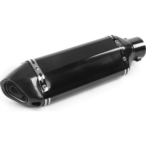 Kompakter sechseckiger Motorradauspuff, schwarzes Metall-Ersatzteil für Yamaha, Motorradschalldämpfer. (1/5)