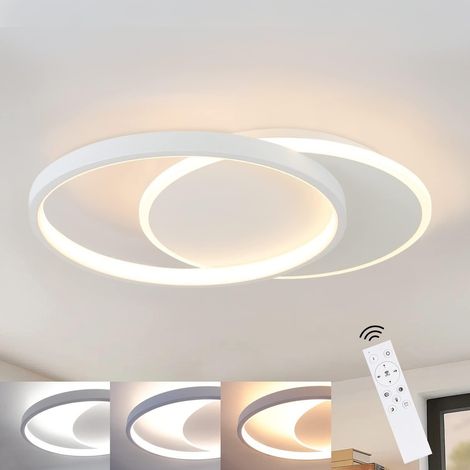 GBLY LED LED Deckenleuchte Dimmbar Deckenleuchte Wohnzimmer mit Fernbedienung Moderne Schlafzimmer Design Flach 2 stück Runden Ring Wohnzimmer Lampe für Küche Schlafzimmer Hall Esszimmer