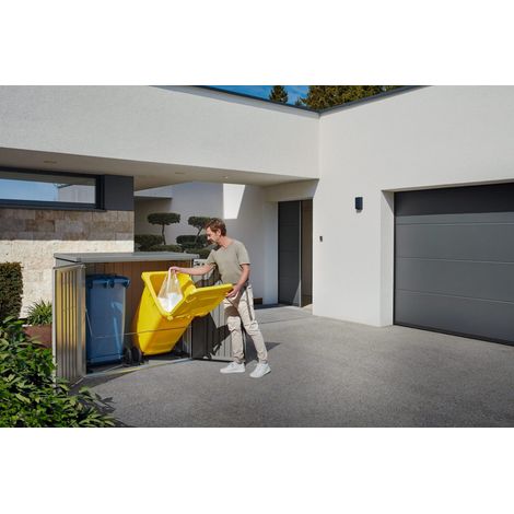 CONTENEDOR DE CUBOS DE BASURA DOBLE METALICO BIOHORT ALEX DUO COLOR GRIS OSCURO (1/5)