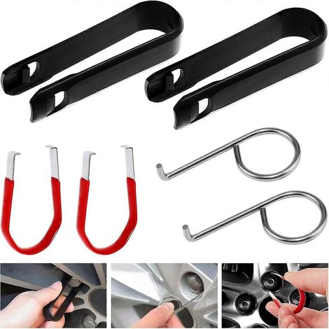 Un ensemble de 6 outils pour le démontage des boulons et écrous de moyeu de roue, permettant d'assembler et de retirer les cache-écrous de moyeu de roue. (1/5)