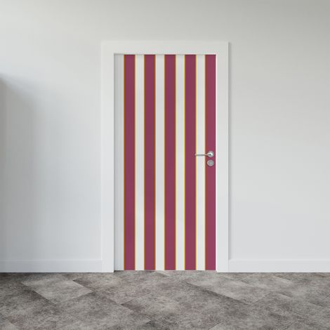 Sticker porte, rayures tendance Vintage Prune, 204 cm X 60 cm (1/5)