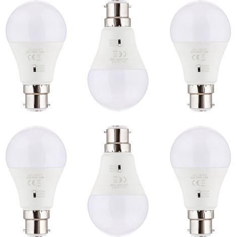 Litecraft Light Bulb B22 Bayonet Cap 12W Cool White LED - 6 Pack (1/2)