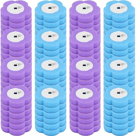 Lot de 96 recharges de brosses de toilette parfumées à 360° pour nettoyage en profondeur - Tête éponge de rechange à 3 couches pour vidange de sol de salle de bain - Baguette de toilette (96 pièces) (1/5)
