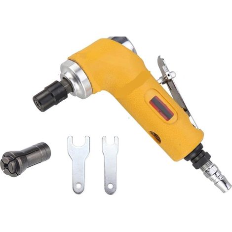 Polisseuse Ponceuse 1/4 Pouces Pneumatique 90dgree Air Meuleuse À Disque Ponceuse À Disque Mini Polisseuse Pneumatique Polissage Rectifieuse Outils Pneumatiques(Air Die Grinder) (1/5)