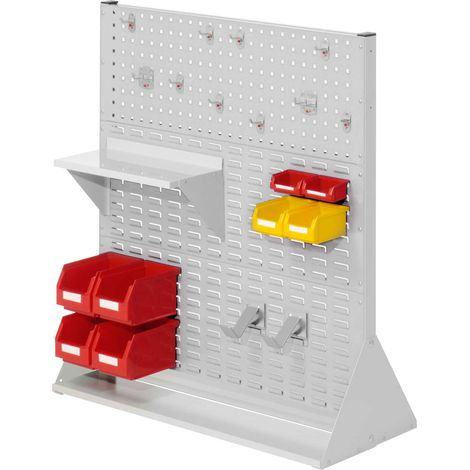 Kappes ®RasterPlan Stellwände doppelseitig Größe 3 - 2x Lochplatten 4x Schlitzplatten 1x Zubehörsortiment 21-teilig Lichtgrau RAL 7035