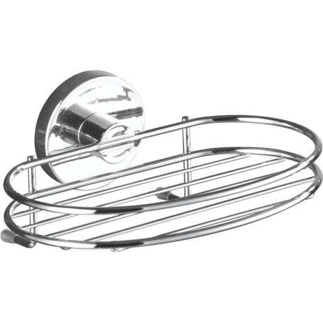 Porte savon mural Milazzo, Fixation Vaccum-Loc® sans perçage, repositionnable, Charge jusqu'à 33kg, Acier inox, 4.5 x 16,5 x 12 cm, Argent